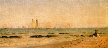 historical scene Painting - Sandy Hook 1865 scenery Sanford Robinson Gifford Beach